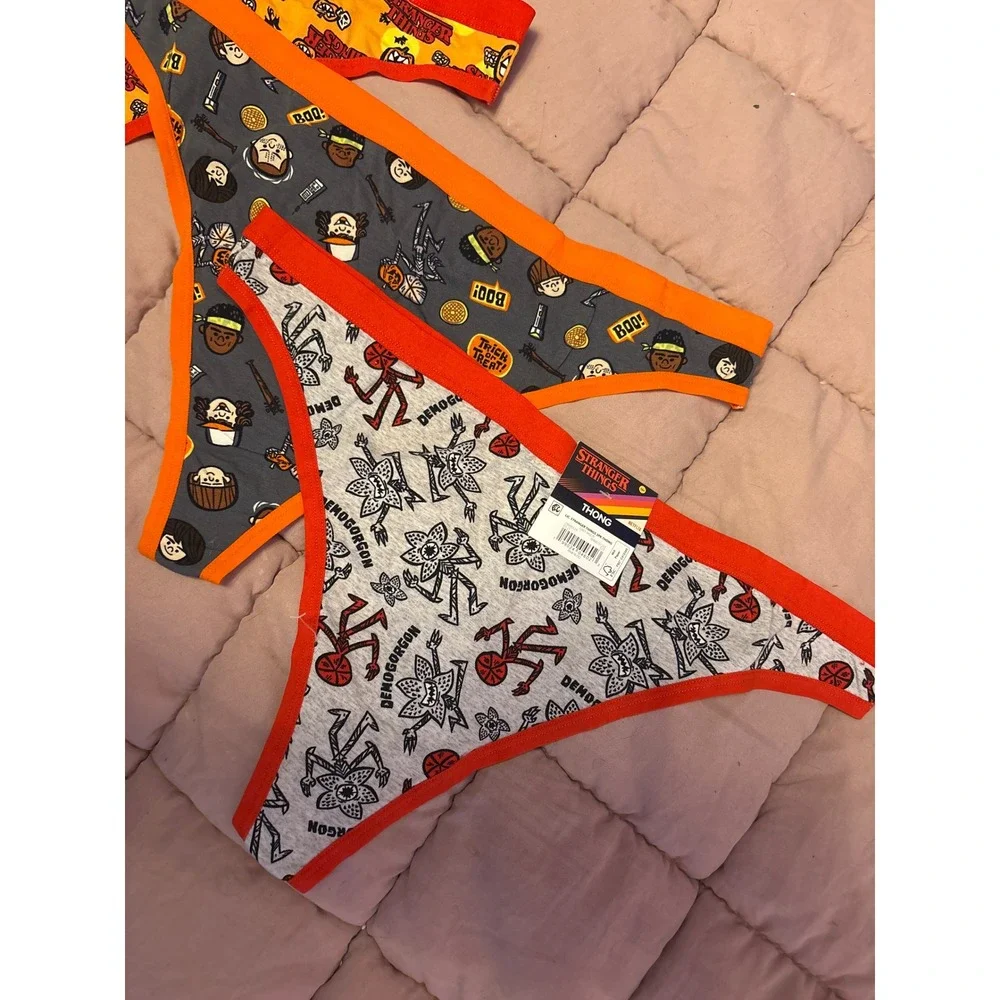 NEW Stranger‎ Things Women's 3pk Printed Cotton Thong Panties, Size XXL (20)